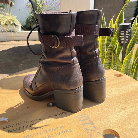 Harley-Davidson Brown Leather Combat Boots - Picture 1 of 7